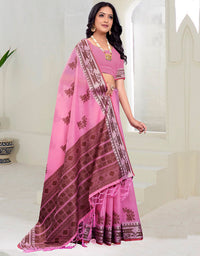 Kaasta Cotton Saree Pink (KV/V1)