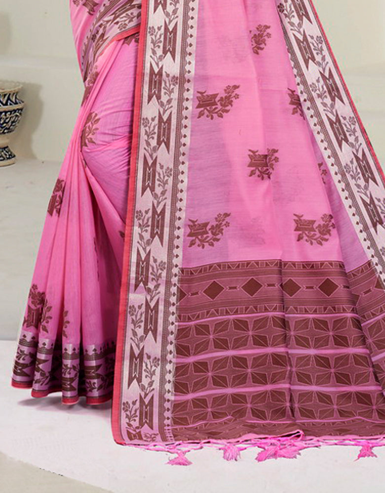 Kaasta Cotton Saree Pink (KV/V1)