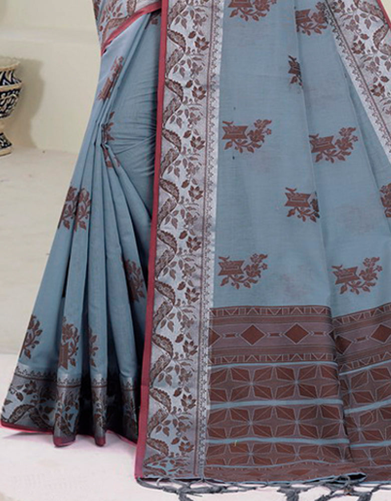 Kaasta Cotton Saree Grey (KV/V1)