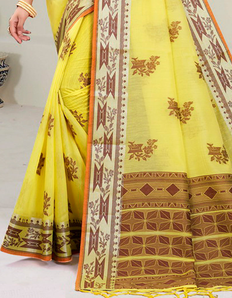 Kaasta Cotton Saree Yellow (KV/V1)