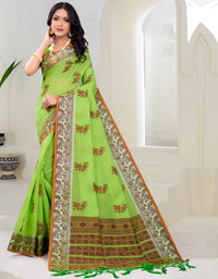 Kaasta Cotton Saree Lush Green (KV/V1)