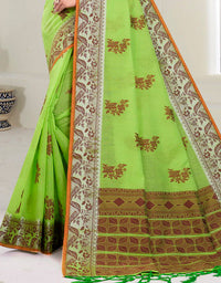 Kaasta Cotton Saree Lush Green (KV/V1)