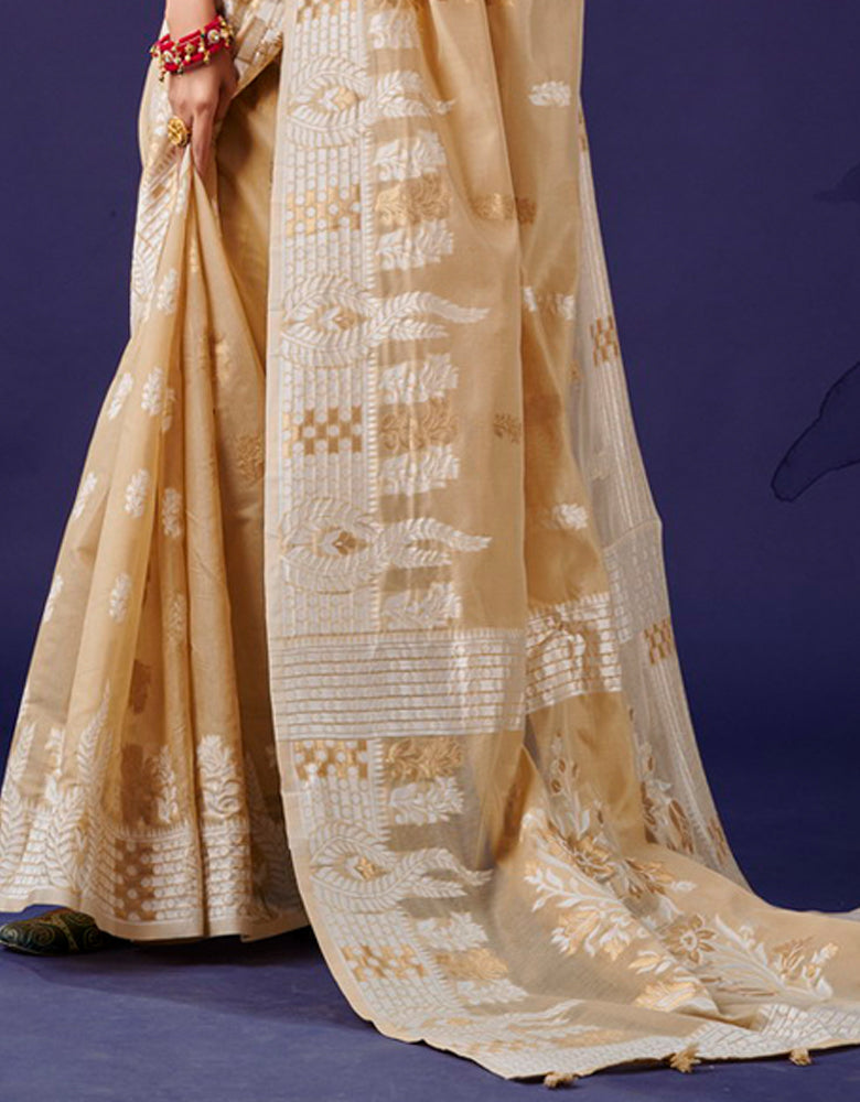 Kaasta Cotton Saree Beige (KV/V8)