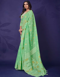 Kaasta Cotton Saree Mint Green (KV/V8)