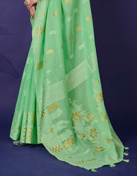 Kaasta Cotton Saree Mint Green (KV/V8)