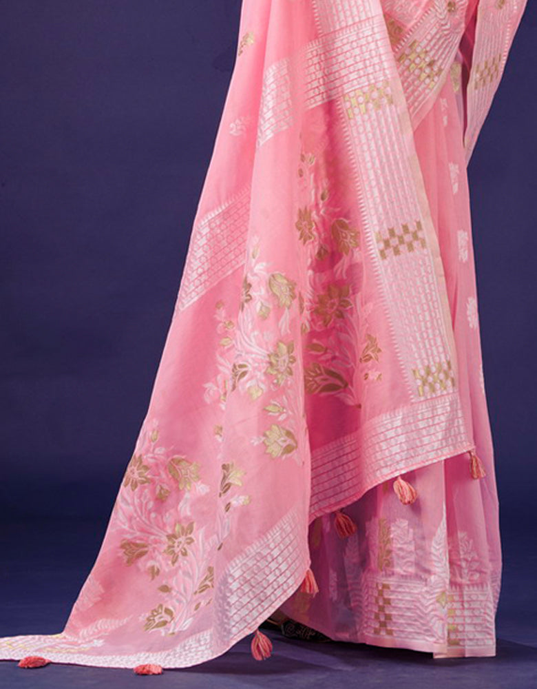 Kaasta Cotton Saree Pink (KV/V8)