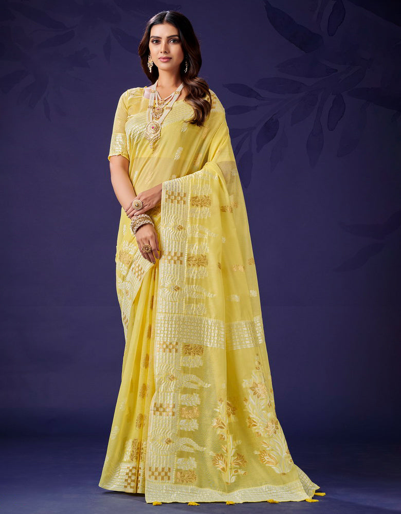 Kaasta Cotton Saree Yellow (KV/V8)