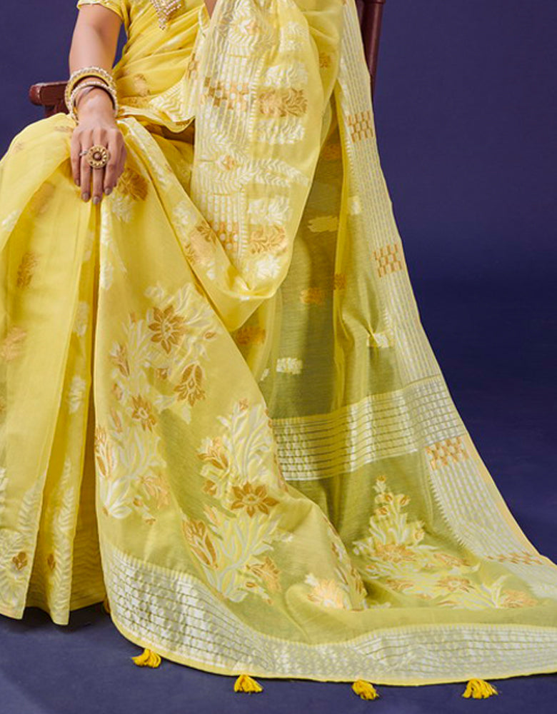 Kaasta Cotton Saree Yellow (KV/V8)