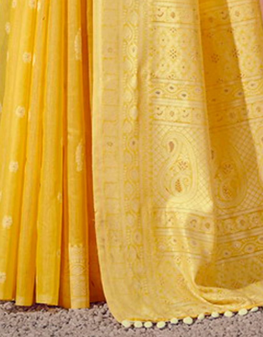 Malhari Cotton Saree Yellow (KV/V3)