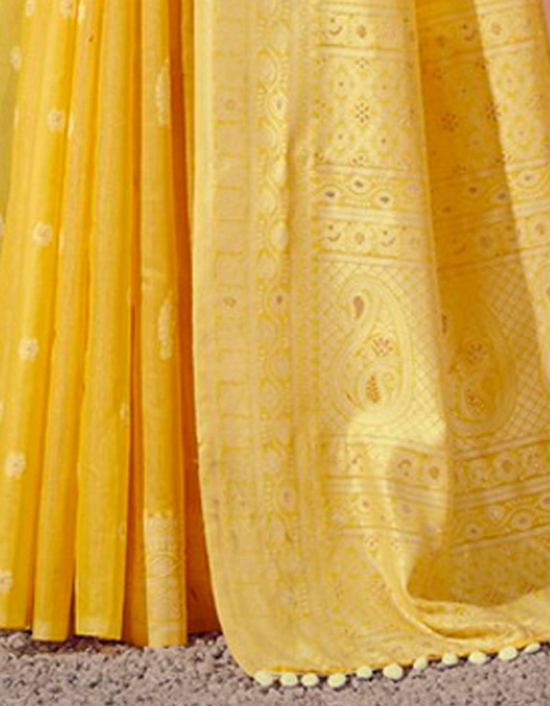 Malhari Cotton Saree Yellow (KV/V3)