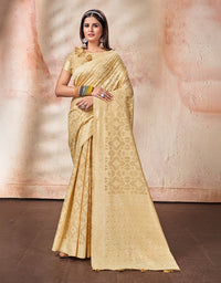 Ashavali Bandhej Saree Macaron Yellow (KV/V3)