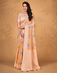 Kaasta Cotton Saree Orange (KV/V14)