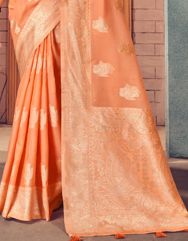 Kaasta Cotton Saree Orange (KV/V4)