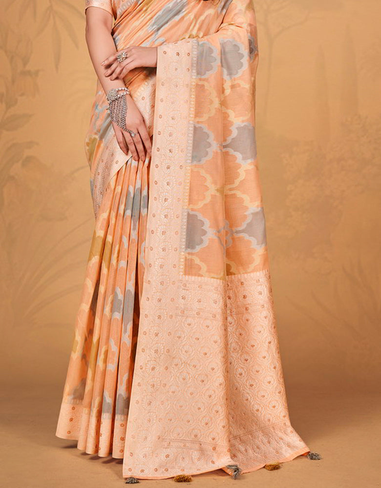 Kaasta Cotton Saree Orange (KV/V14)