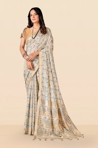 Zaika Cotton In Beige And Blue