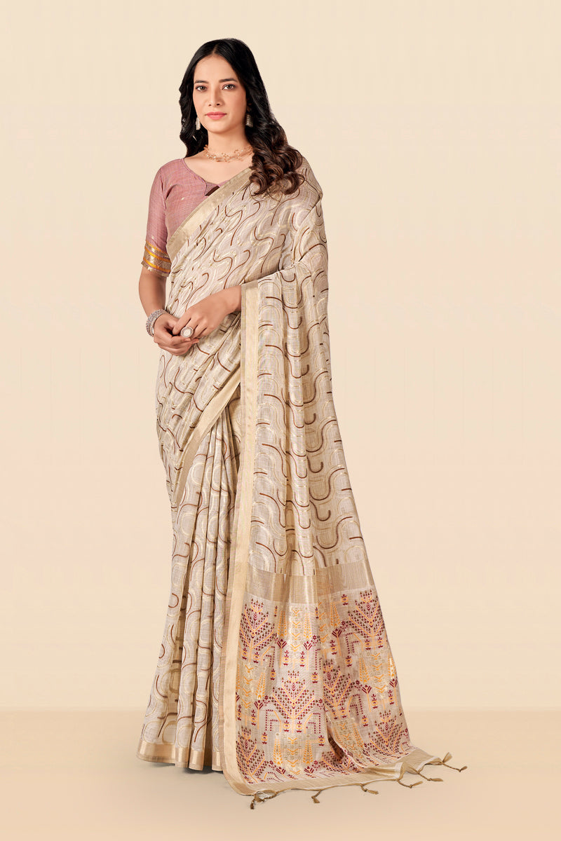 Zaika Cotton In Beige And Brown