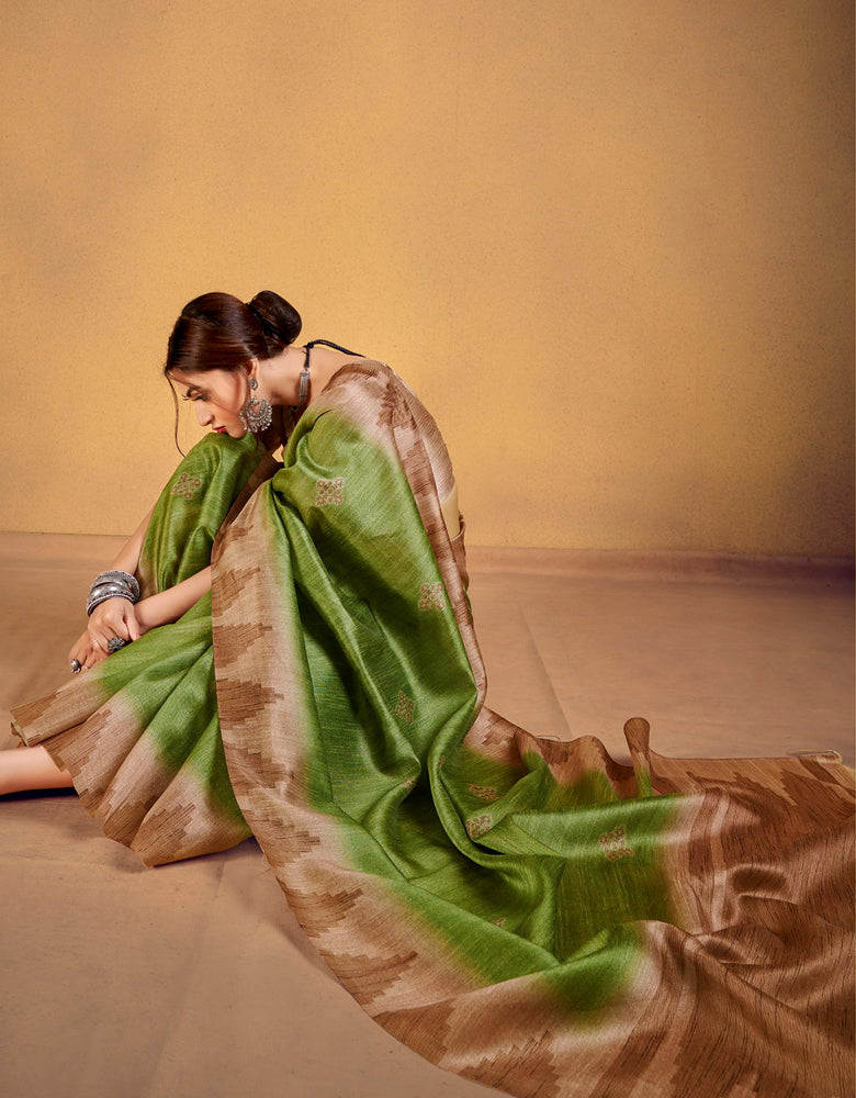 Andaz Cotton Saree Pear Green (CC/V2)