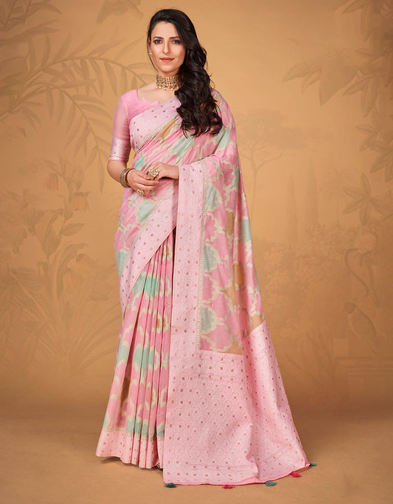 Kaasta Cotton Saree Pink (KV/V14)