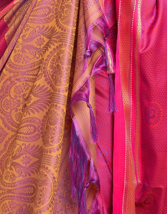 Rajgharana Khun Saree Magenta