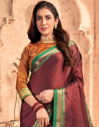 Rajgharana Khun Saree Maroon