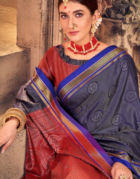 Rajgharana Khun Saree Shining Grey