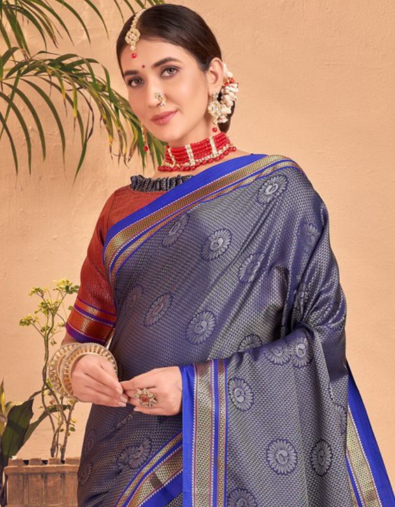 Rajgharana Khun Saree Shining Grey