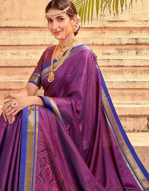 Rajgharana Khun Saree Violet