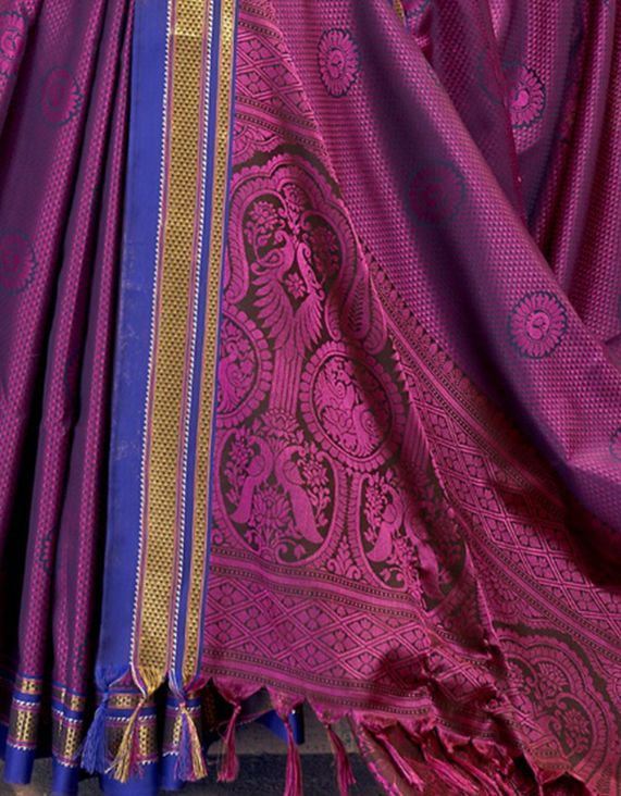 Rajgharana Khun Saree Violet