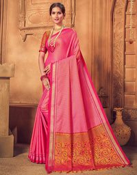 Rajkanya Khun Saree Baby Pink