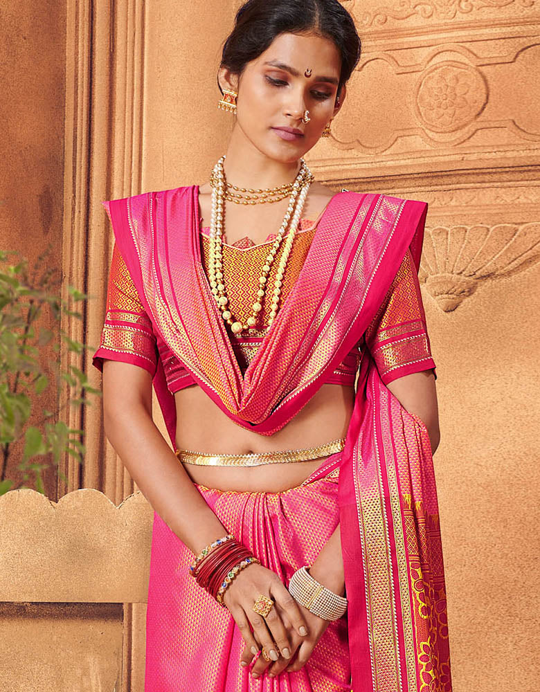 Rajkanya Khun Saree Baby Pink