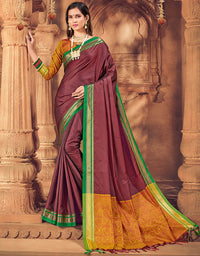 Rajkanya Khun Saree Maroon