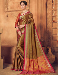 Rajkanya Khun Saree Mustard