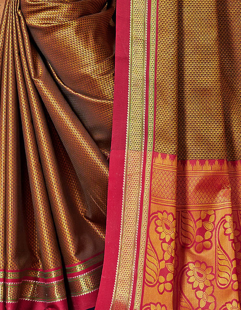 Rajkanya Khun Saree Mustard