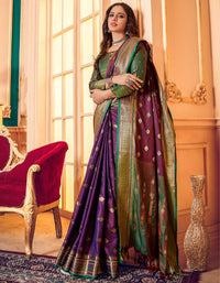 Rajkumari Khun Saree Violet