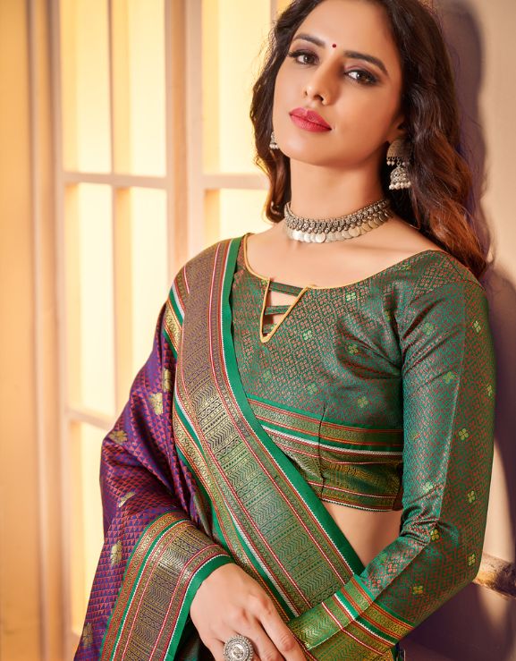 Rajkumari Khun Saree Violet