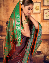 Rajmani Khun Saree Maroon