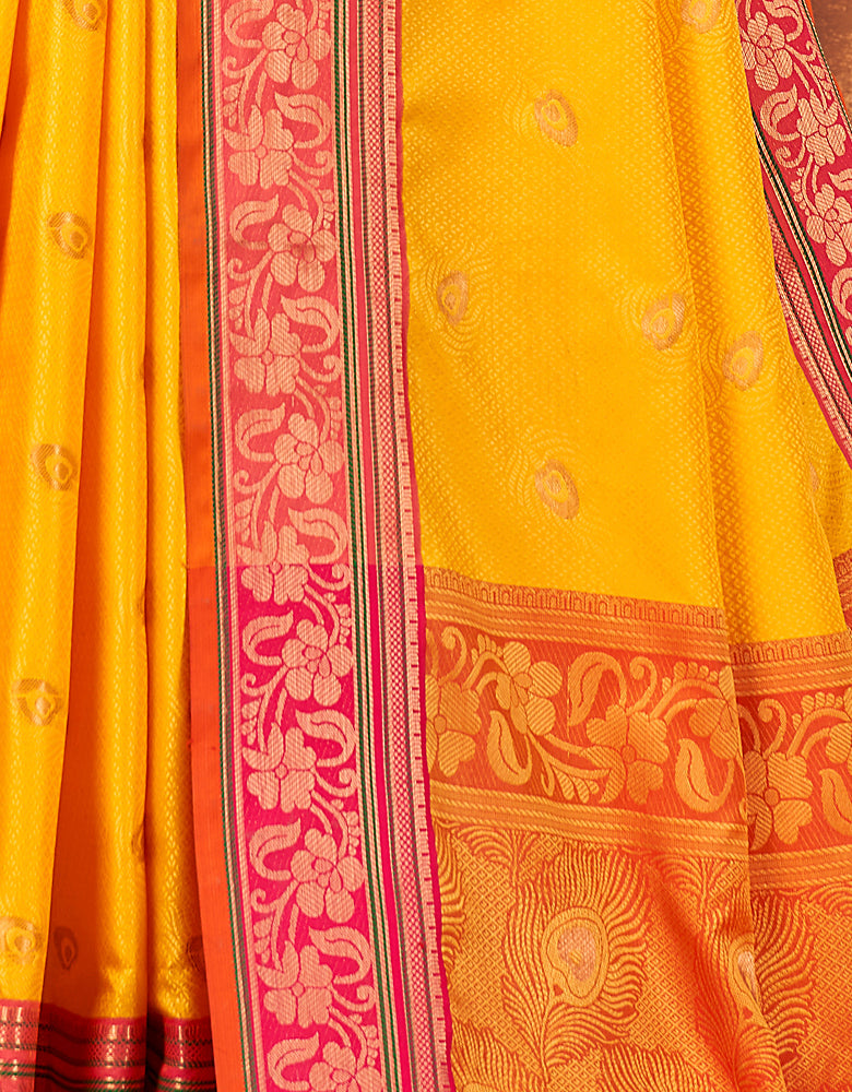 Rajmani Khun Saree Mustard Yellow