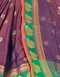 Rajmayuri Khun Saree Maroon Purple