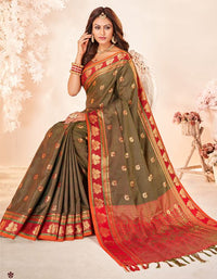 Rajmayuri Khun Saree Moss Green