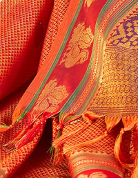 Rajmayuri Khun Saree Orange