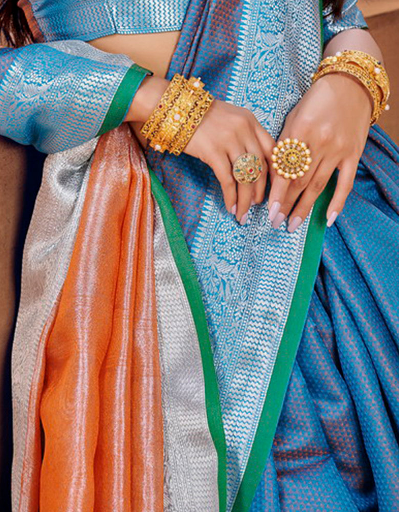 Rajsheela Khun Saree Blue