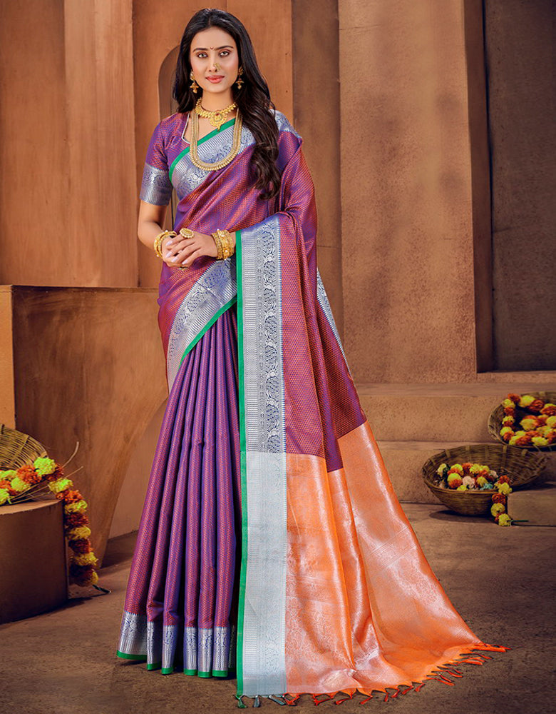 Rajsheela Khun Saree Purple