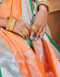 Rajsheela Khun Saree Salmon Orange