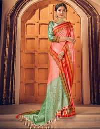 Rajsundari Khun Saree Salmon Pink