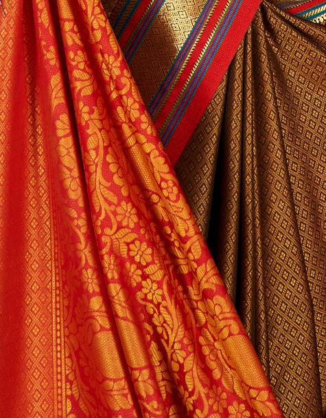 Rajtilak Khun Saree Brown