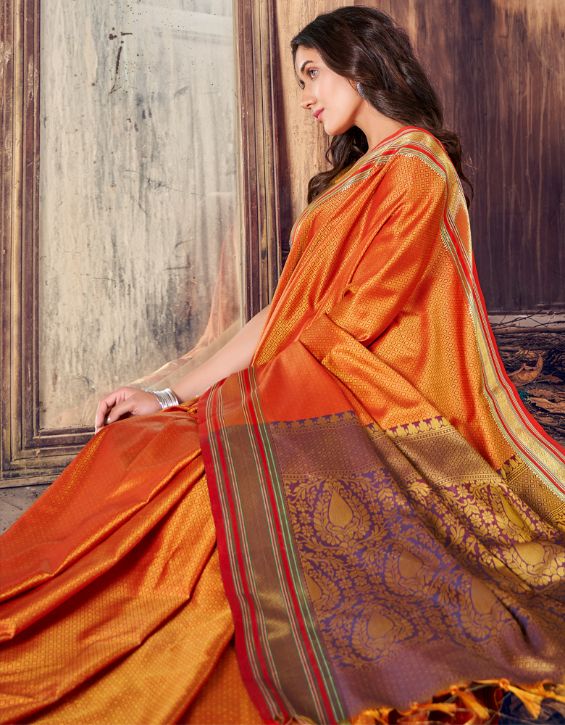 Rajtilak Khun Saree Orange