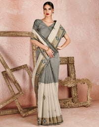 Kaya Cotton Saree Smoky Grey