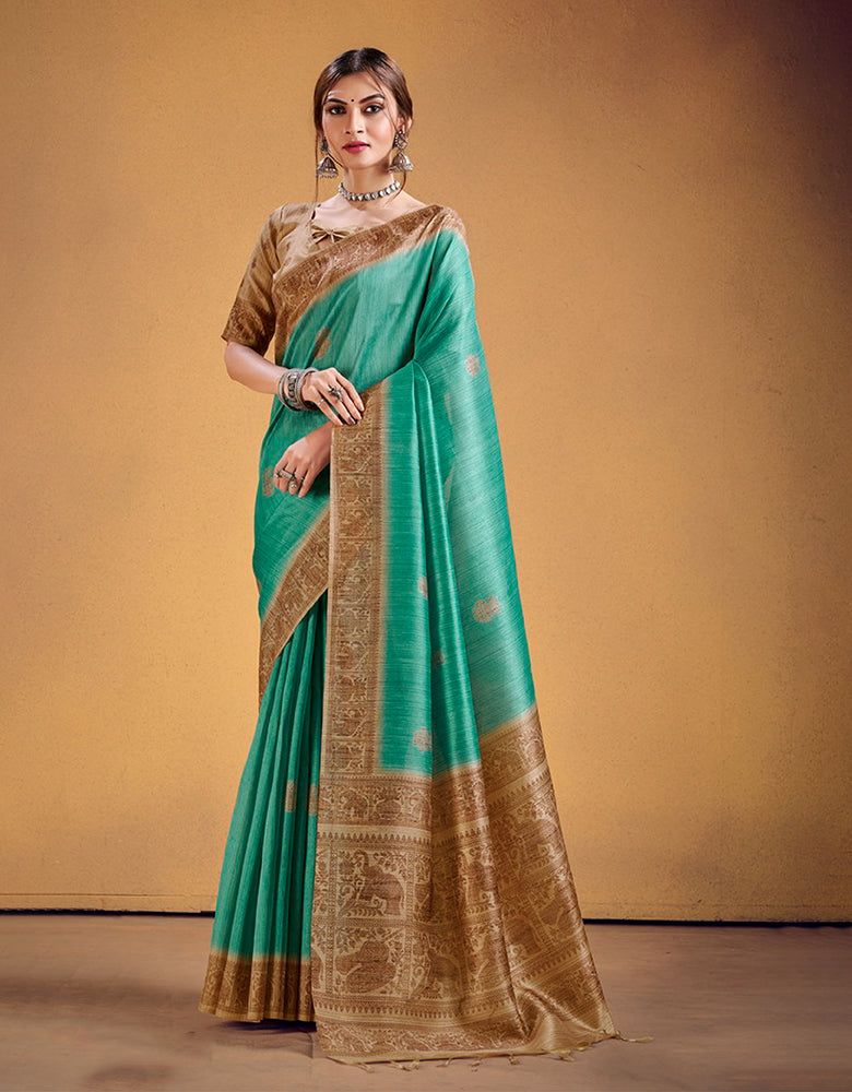 Andaz Cotton Saree Sea Green (CC/V2)