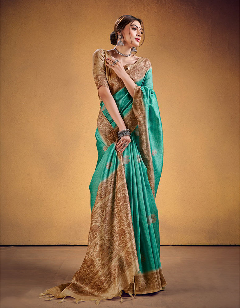 Andaz Cotton Saree Sea Green (CC/V2)