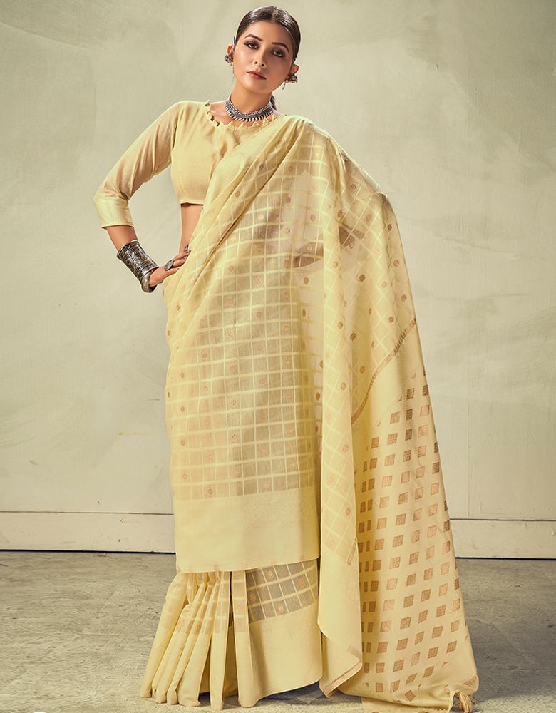 Sur Mantra Cotton Saree Beige